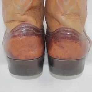 Justin #3021 Cognac Smooth Ostrich Cowboy Western Boots Men\'s Size 9 D 9D Justin #3021 Cognac Smooth Ostrich Cowboy Western Boots  main image 2